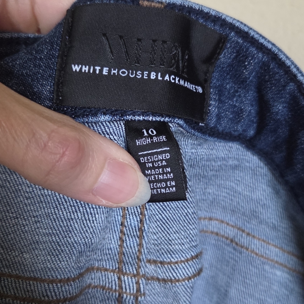 WHBM Two Tone High Rise Wide Leg Jeans - Picture 7 of 7